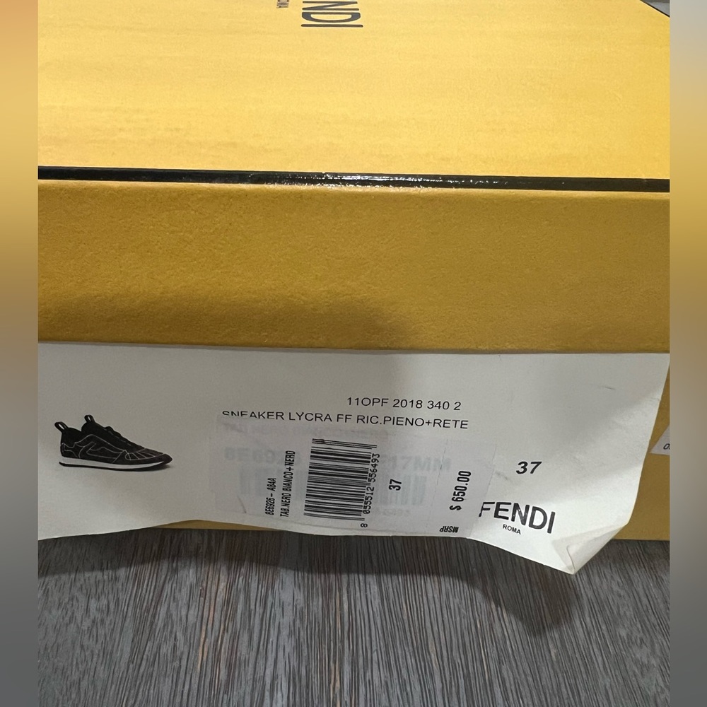 Fendi Brown Nylon F Fredom Low Top Sneakers Size 37